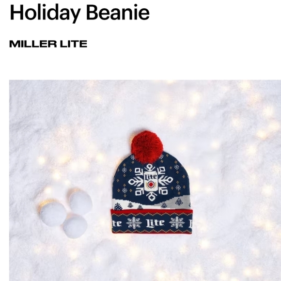 Miller Lite 2019 Ugly Holdiay Sweater Collection Scarf & Beanie Set - Picture 4 of 10